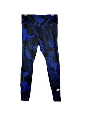 Nike Womens Blue & Black Camo Leggings High-Waisted USA Soccer Collaboration LG